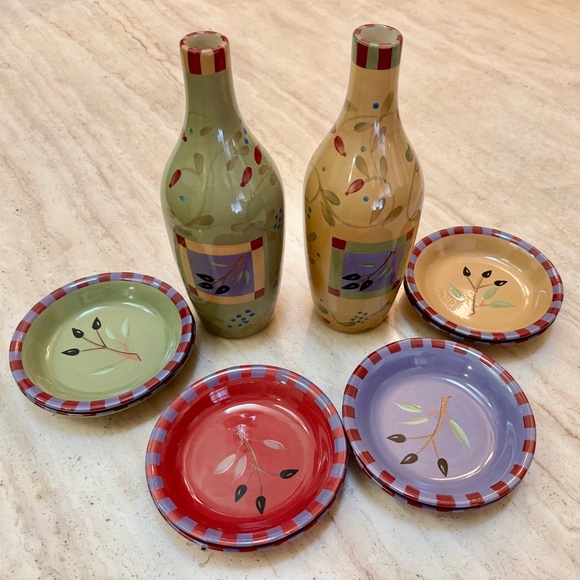 Colorful Ceramic “Olivia” Set of 2 Oil & Vinegar...